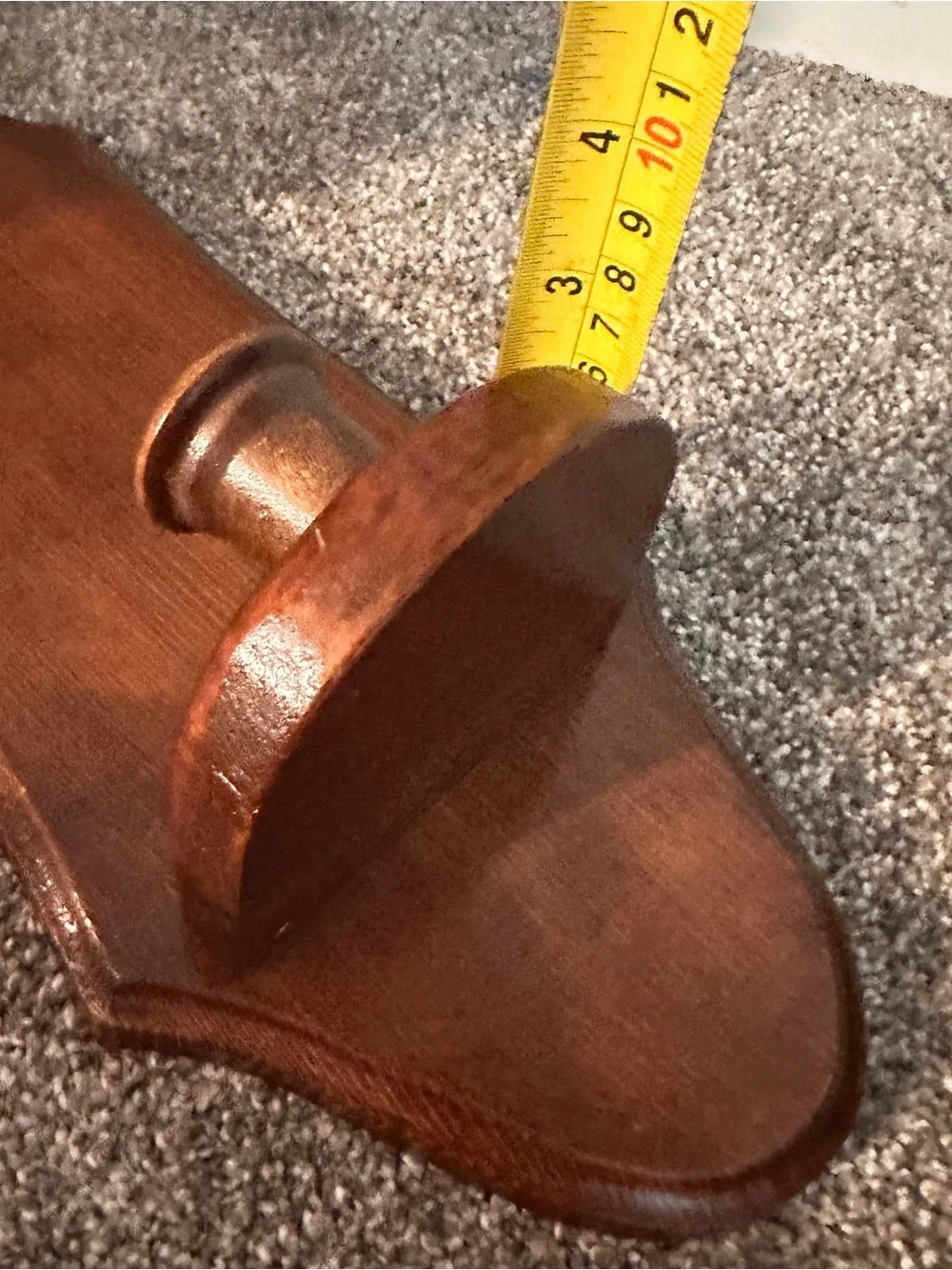 Vtg wood candle sconce with curved edge